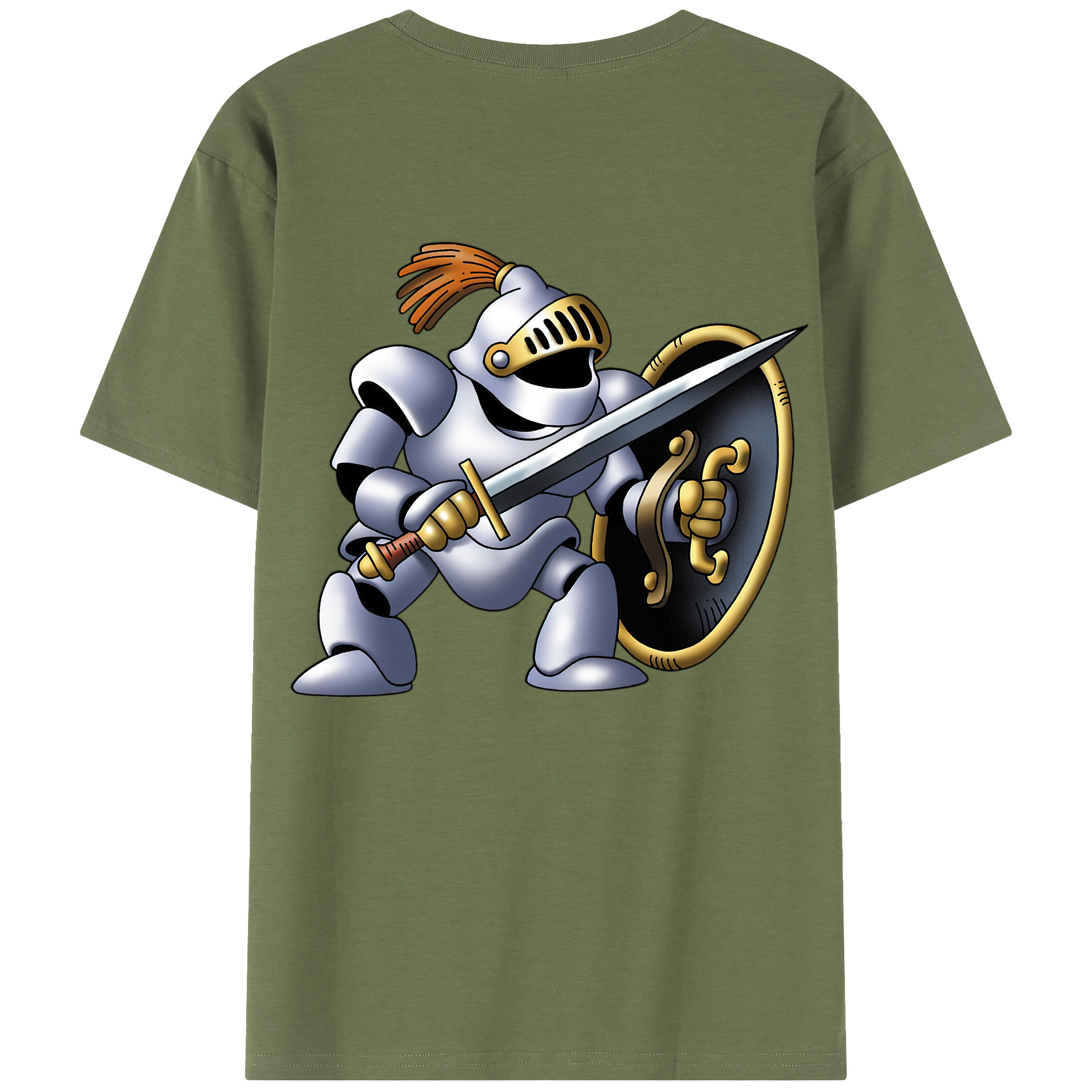 （画像用） ドラゴンクエスト Doragon Kuesuto Dragon Quest 綿100％半袖Tシャツ（背面プリント）